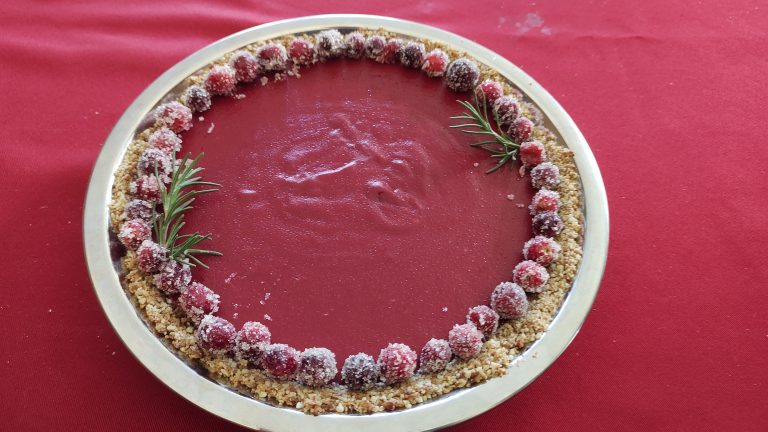 Almond Cranberry Curd Pie