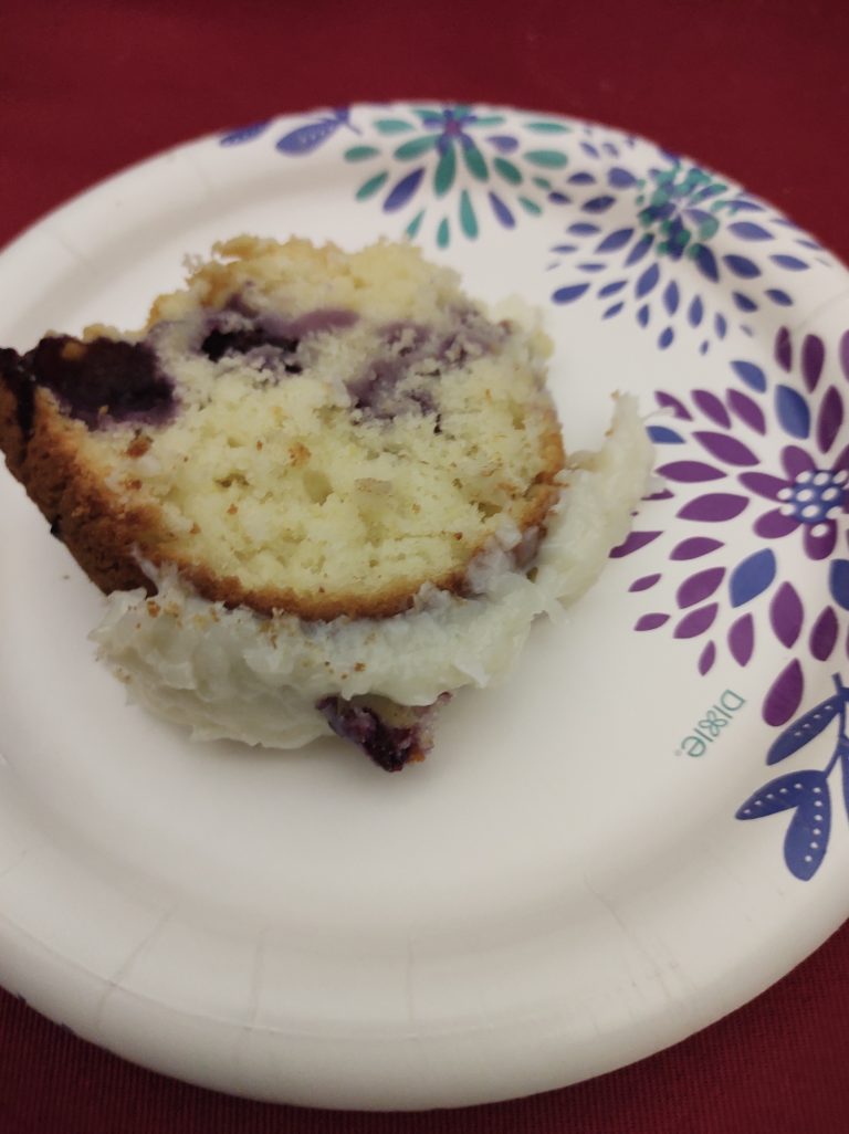 Lemon Blueberry Bundt Cake with Coconut Icing