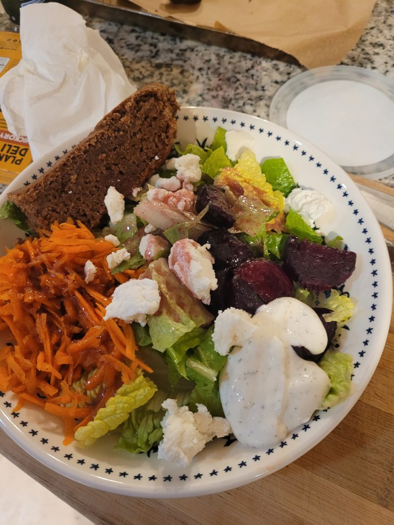 Roasted Beet Salad with Cardamon Molasses Whole Grain Bread